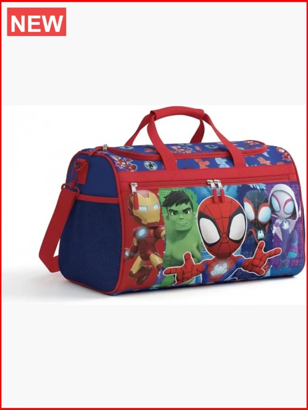 Kids Duffle Bag with Zipper Pocket, Mesh Sides & Strap - Travel & Sports